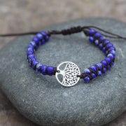 Natural Stone Tree Of Life Charm Bracelet Women