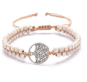 Natural Stone Tree Of Life Charm Bracelet Women