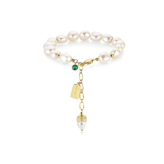 Natural Zircon Pearl Bracelet