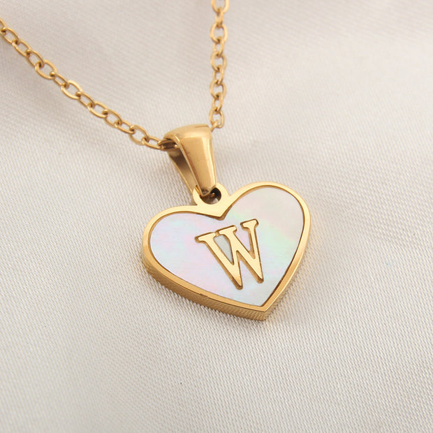 26 Letter Heart-shaped Necklace