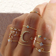 Fashion Star Moon 10-Piece Ring