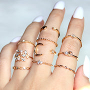 Fashion Star Moon 10-Piece Ring